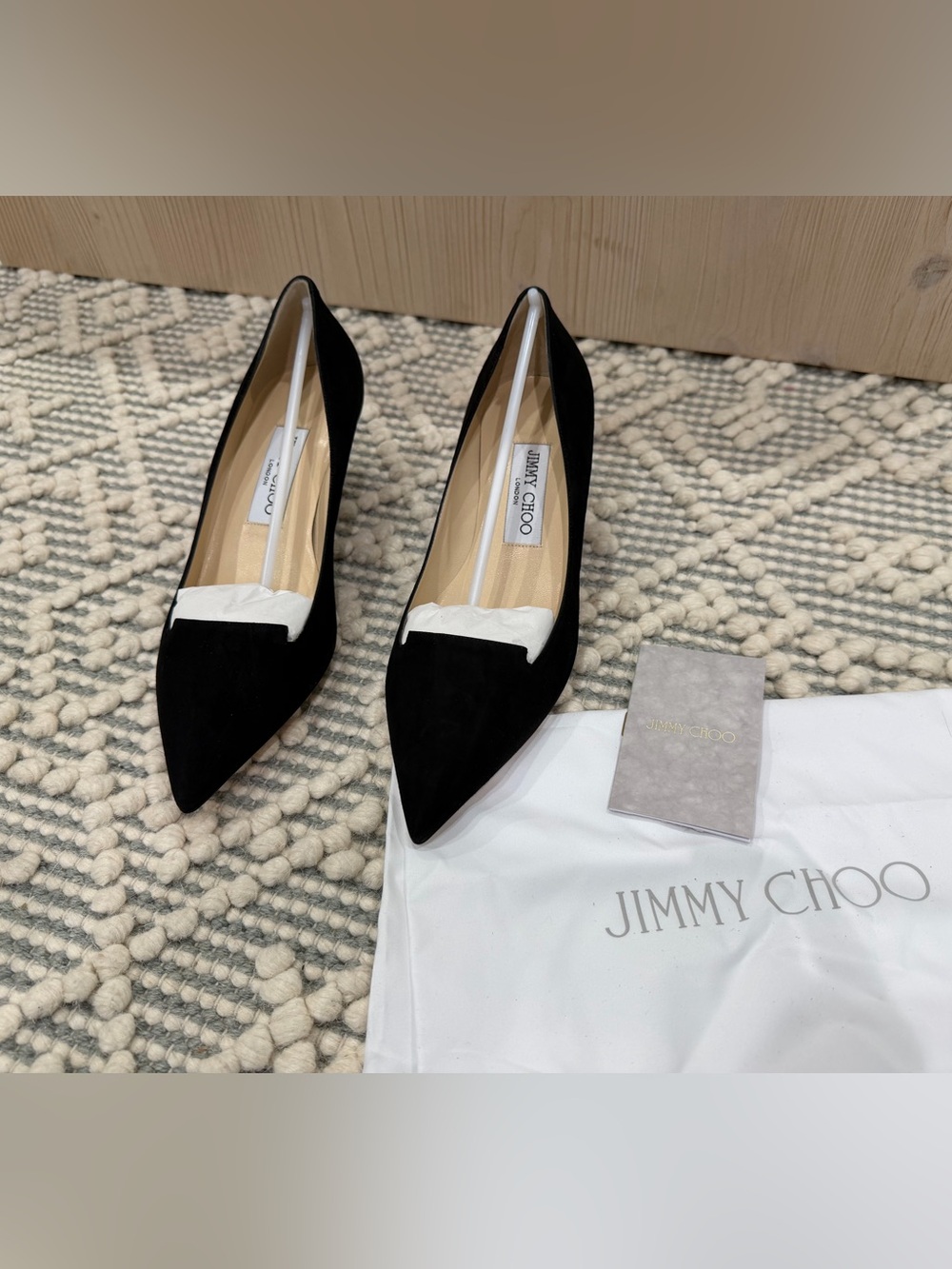Jimmy Choo ALLURE Black Suede Pointed Toe Heels 37 US 7